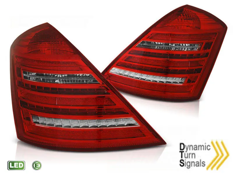 Baklykter LED Dynamisk MERCEDES-BENZ W221 S-Klasse 2005-2009 RED WHITE W222 LOOK
