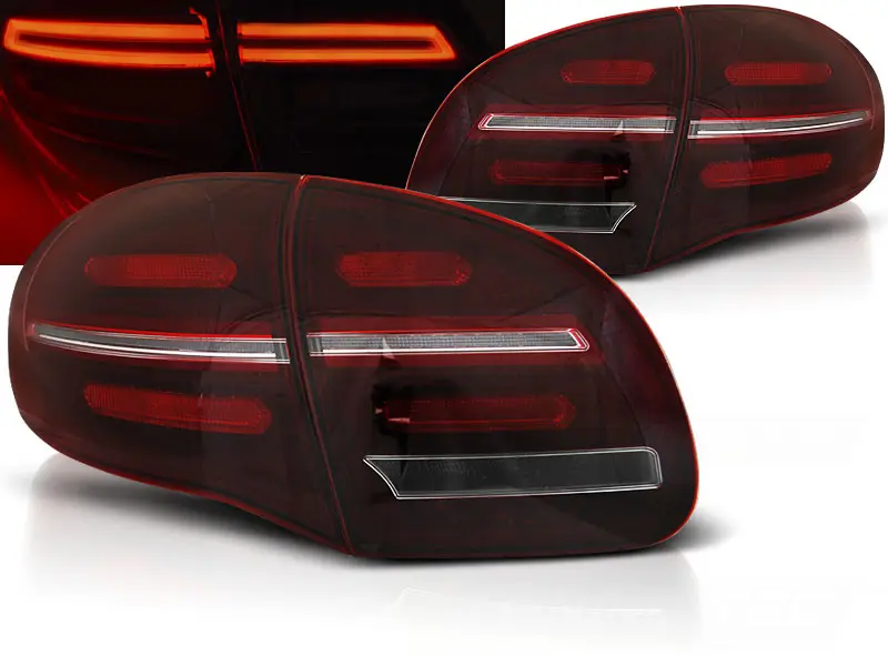 Baklykter LED Dynamisk Porsche Cayenne II (92A) 2010 - 2014  | Black RED White SEQ