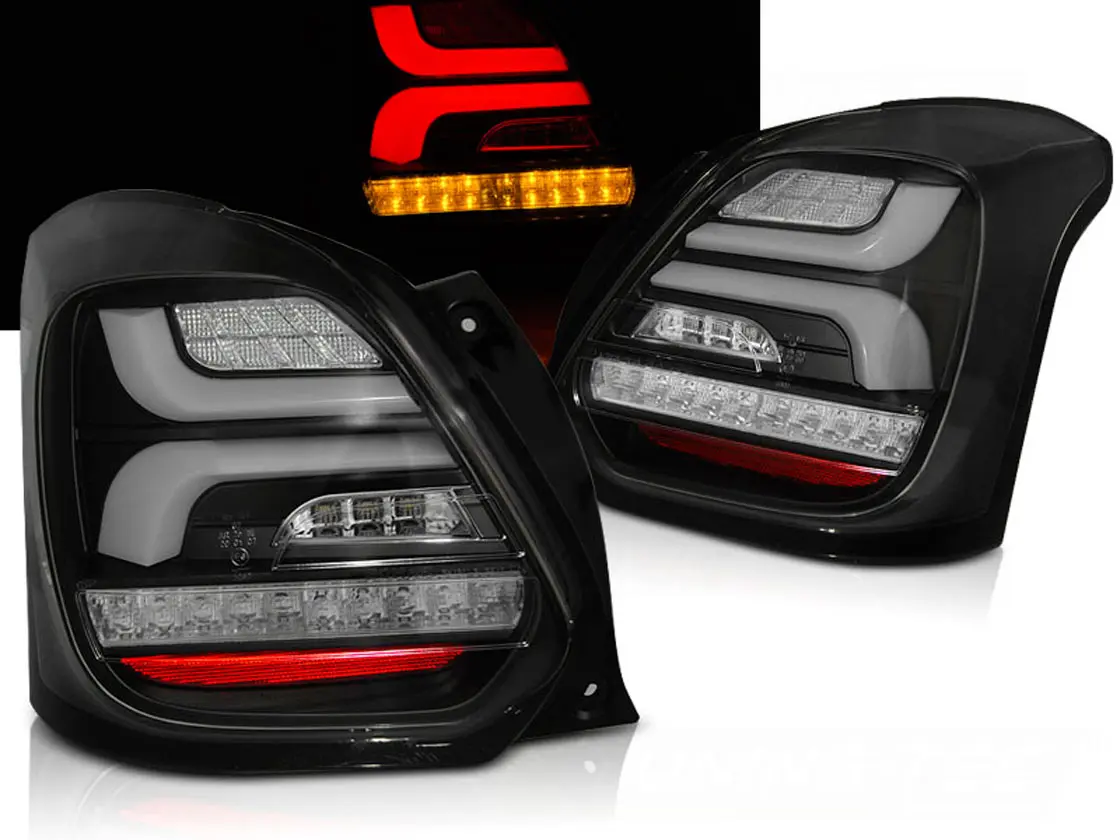Baklykter LED Dynamisk SUZUKI SWIFT VI 2017-> BLACK SEQ
