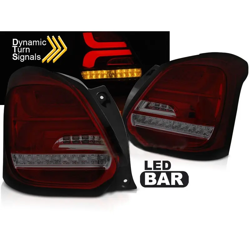 Baklykter LED Dynamisk  SUZUKI SWIFT VI 2017-> RED SMOKE SEQ