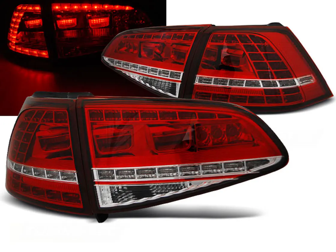 Baklykter LED Dynamisk VOLKSWAGEN GOLF 7 2013-2017 RED WHITE GTI LOOK SEQ
