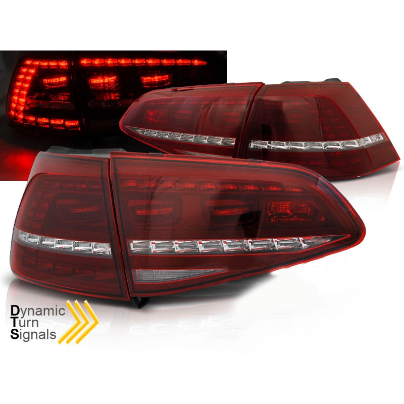 Baklykter LED Dynamisk VOLKSWAGEN GOLF 7 2013-2017 RED WHITE SEQ R LOOK