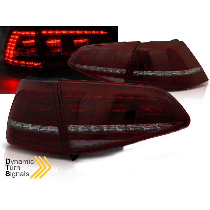 Baklykter LED Dynamisk VOLKSWAGEN GOLF 7 2013-> RED SMOKE SEQ R LOOK