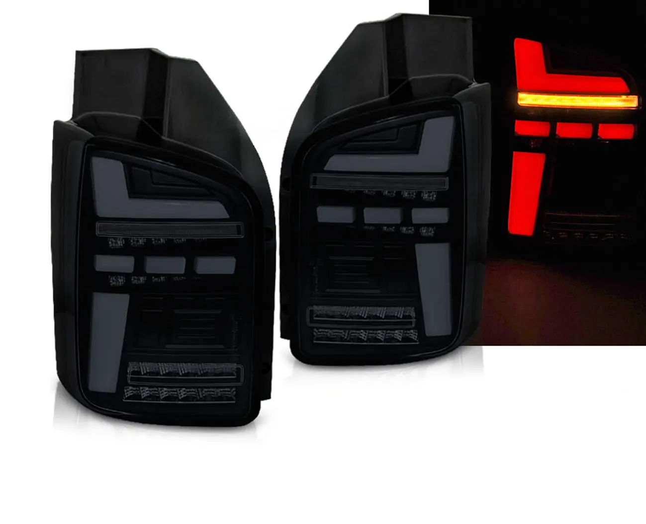 Baklykter LED Dynamisk VOLKSWAGEN T5 2003-2009 BLACK SMOKE FULL LED 