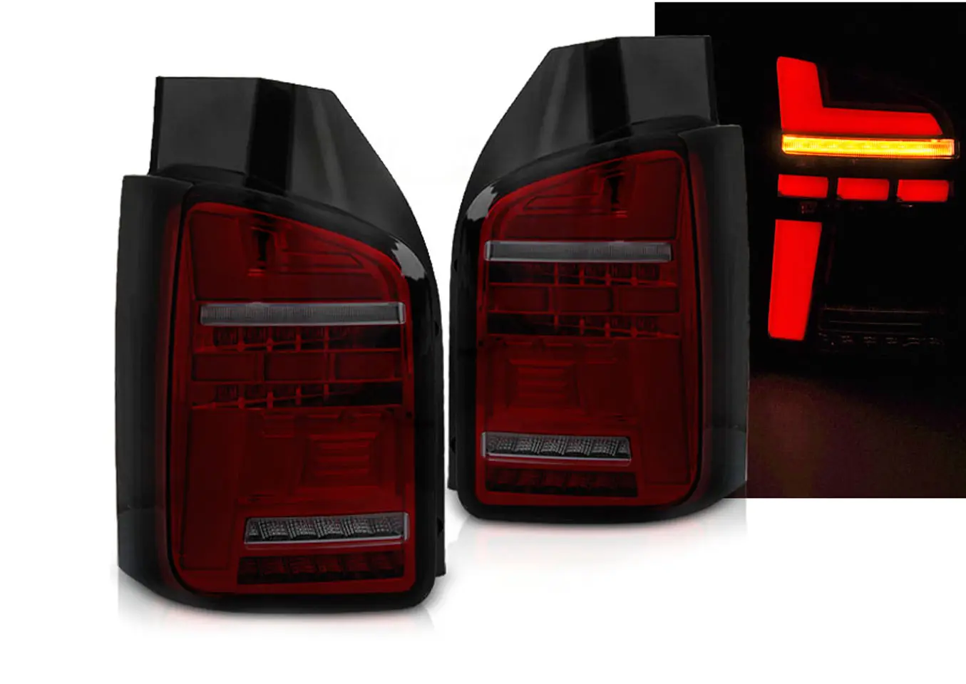 Baklykter LED Dynamisk VOLKSWAGEN T5 2003-2009 RED SMOKE