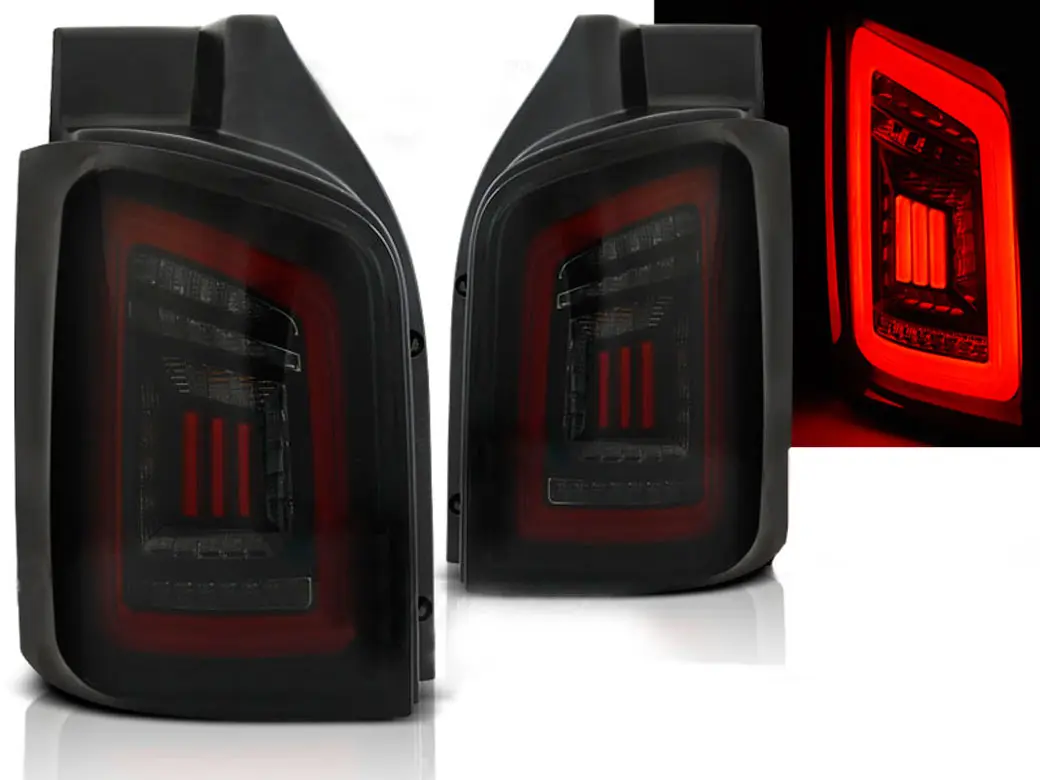 Baklykter LED Dynamisk VW T5 2003 - 2015 | SMOKE BLACK RED