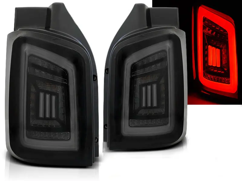 Baklykter LED Dynamisk VW T5 2003 - 2015 | SMOKE BLACK WHITE