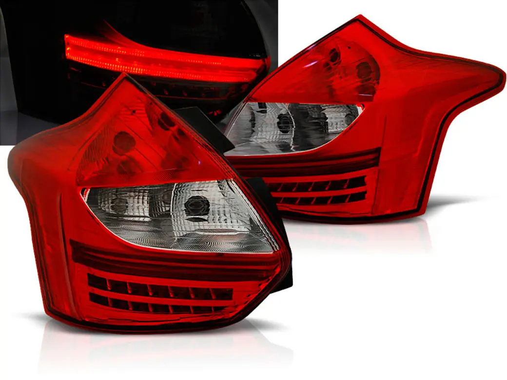 Baklykter LED Ford Focus III Hatchback 2010 - 2014 │ RED WHITE