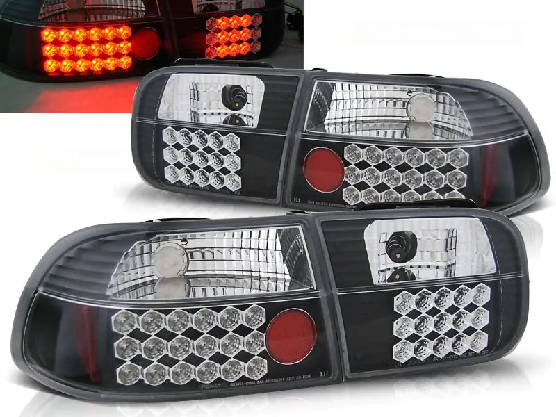 Baklykter LED HONDA CIVIC 1991-1995 2D/4D BLACK