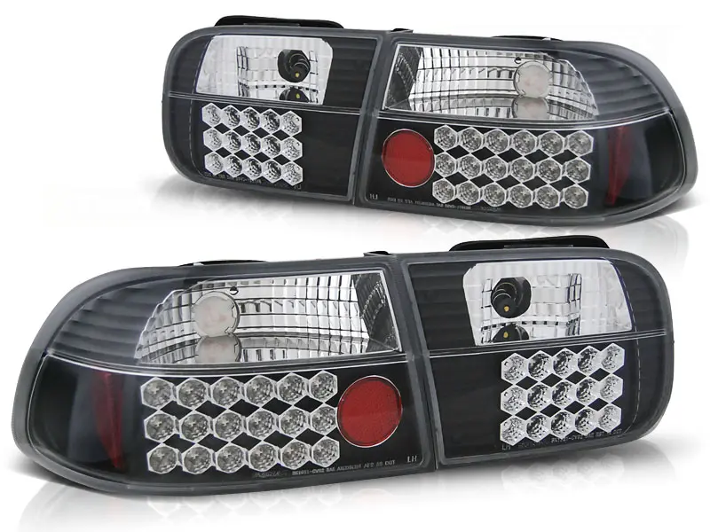 Baklykter LED HONDA CIVIC 1991-1995 2D/4D BLACK – bilde 2