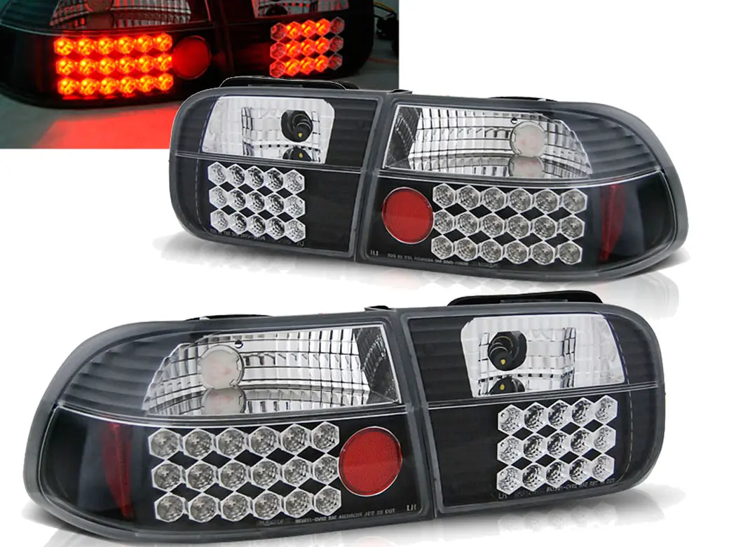 Baklykter LED HONDA CIVIC 1991-1995 3D BLACK 
