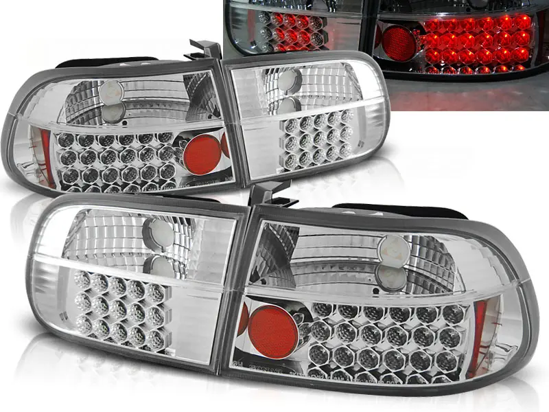 Baklykter LED HONDA CIVIC 1991-1995 3D CHROME 
