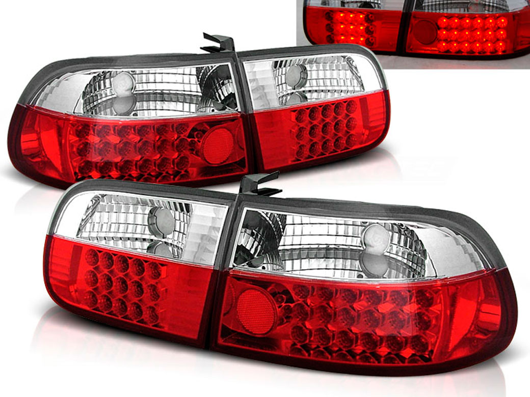 Baklykter LED HONDA CIVIC 1991-1995 3D RED WHITE 
