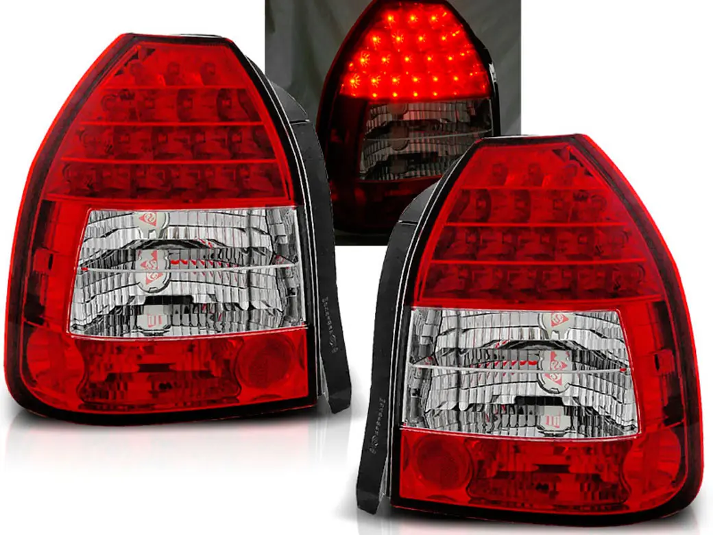Baklykter LED HONDA CIVIC 1995-2001 3D RED WHITE 