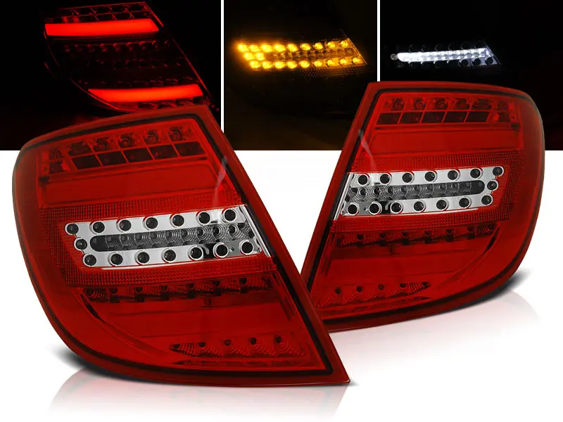 Baklykter LED MERCEDES-BENZ C-Klasse (W204) 2007-2010 RED WHITE – bilde 2