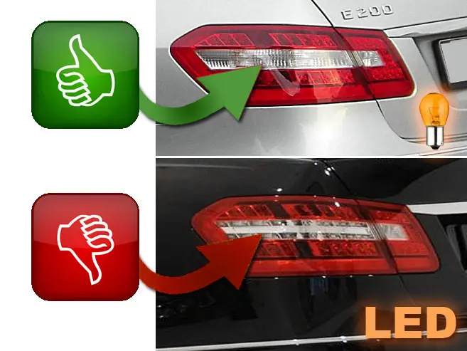 Baklykter LED MERCEDES-BENZ (W212) E-Klasse 2009-2013 RED SMOKE P21 – bilde 5