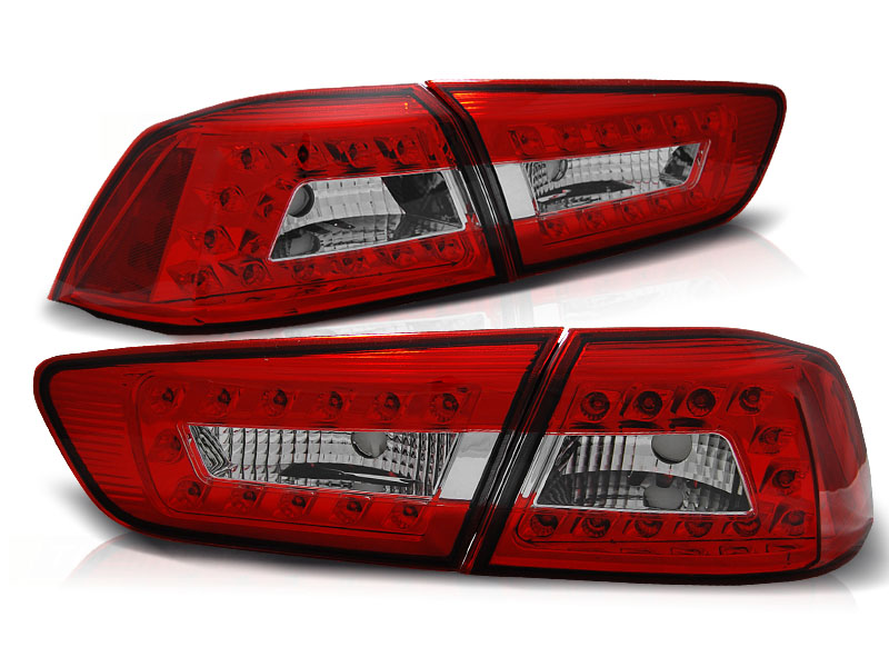 Baklykter LED MITSUBISHI LANCER 8 SEDAN 2008-2011 RED WHITE – bilde 2