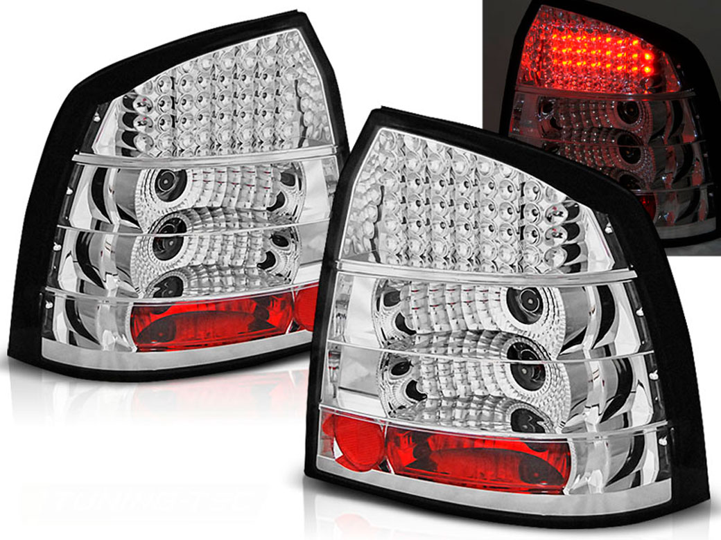 Baklykter LED OPEL ASTRA G 1997-2004 3D/5D CHROME 
