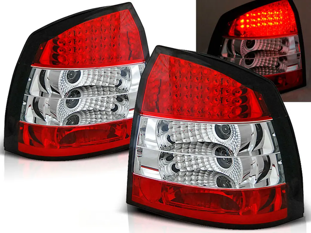 Baklykter LED OPEL ASTRA G1997-2004 3D/5D RED WHITE – bilde 2