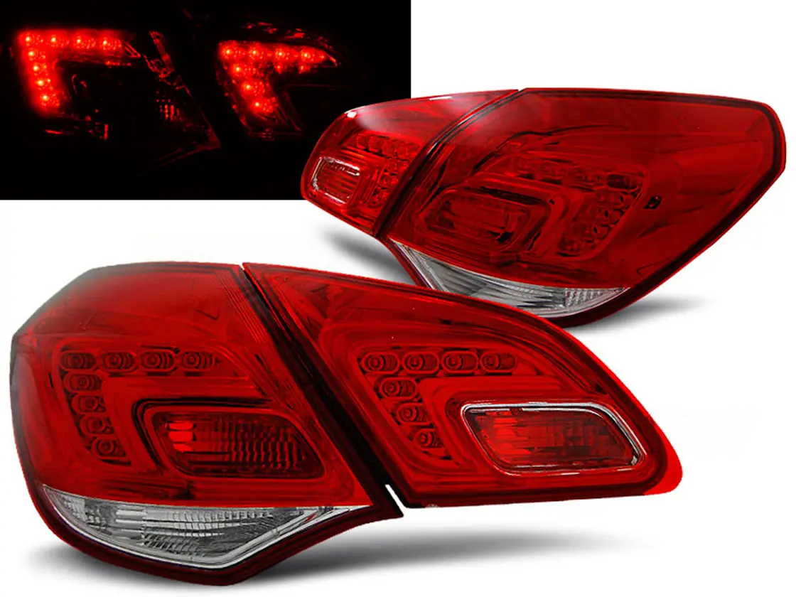 Baklykter LED OPEL ASTRA J 2010-2015 RED WHITE