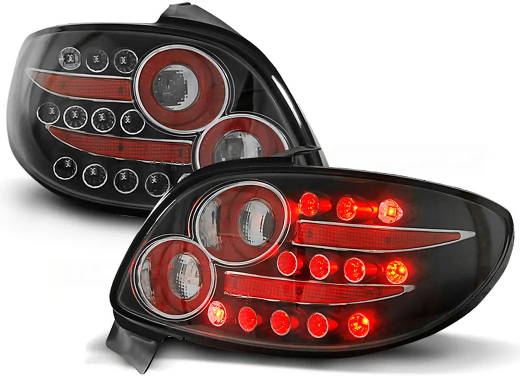 Baklykter LED PEUGEOT 206 1998-> BLACK