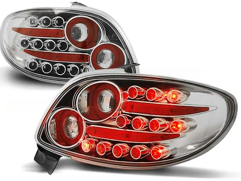 Baklykter LED PEUGEOT 206 1998-> CHROME