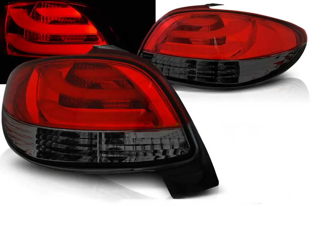Baklykter LED PEUGEOT 206 1998-> RED SMOKE