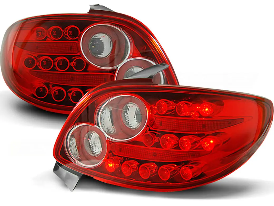 Baklykter LED PEUGEOT 206 1998-> RED WHITE