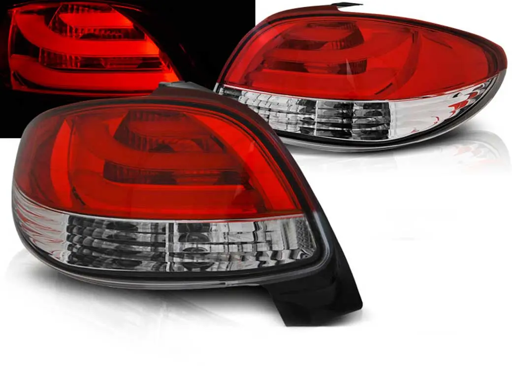 Baklykter LED PEUGEOT 206 1998-> RED WHITE