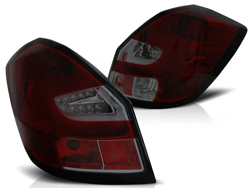 Baklykter LED SKODA FABIA II 2007- 2014 RED SMOKE LED – bilde 2