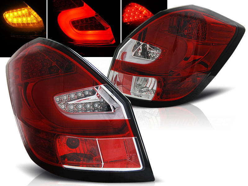 Baklykter LED SKODA FABIA II 2007-2014 RED WHITE – bilde 2