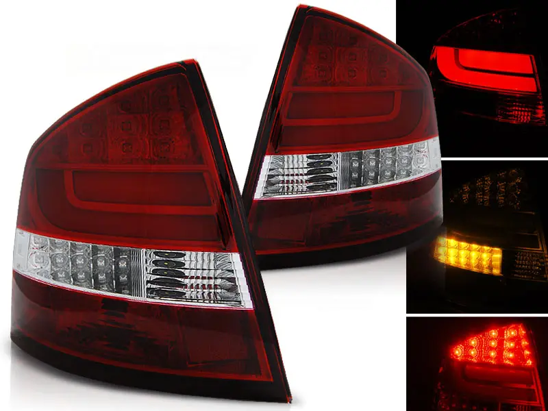 Baklykter LED Skoda Octavia II Liftback 2004 - 2013 │ RED WHITE