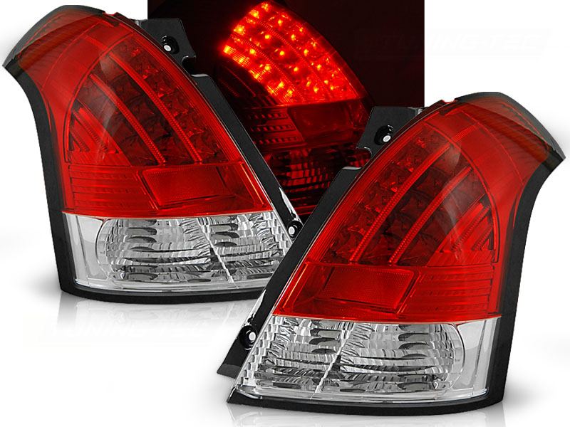 Baklykter LED SUZUKI SWIFT 2005-2010 RED WHITE Image 1