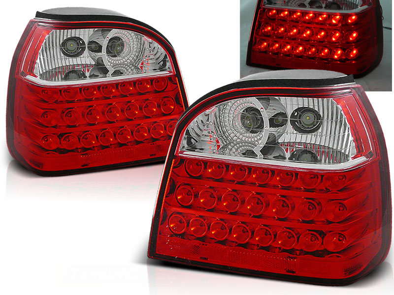 Baklykter  LED Volkswagen GOLF 3 1991-1997 RED WHITE