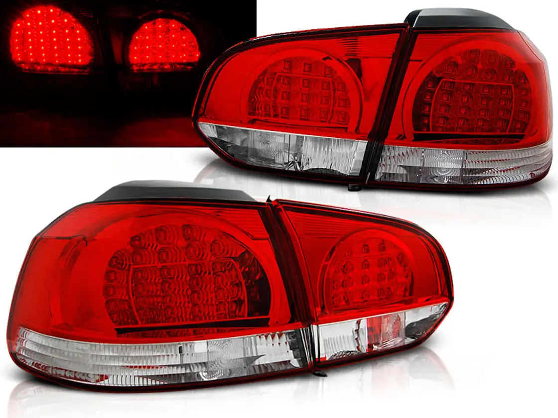 Baklykter LED Volkswagen GOLF 6 2008-2012 RED WHITE