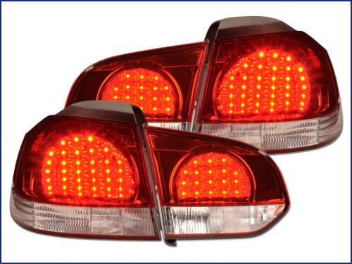 Baklykter LED Volkswagen GOLF 6 2008-2012 RED WHITE Image 2