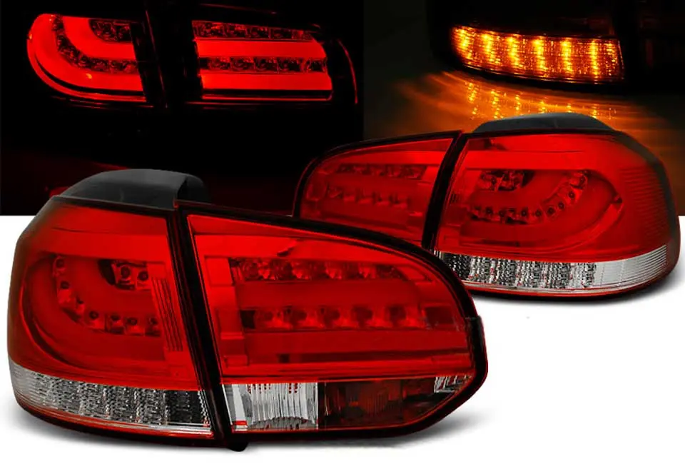 Baklykter LED Volkswagen GOLF 6 2008-2012 RED WHITE