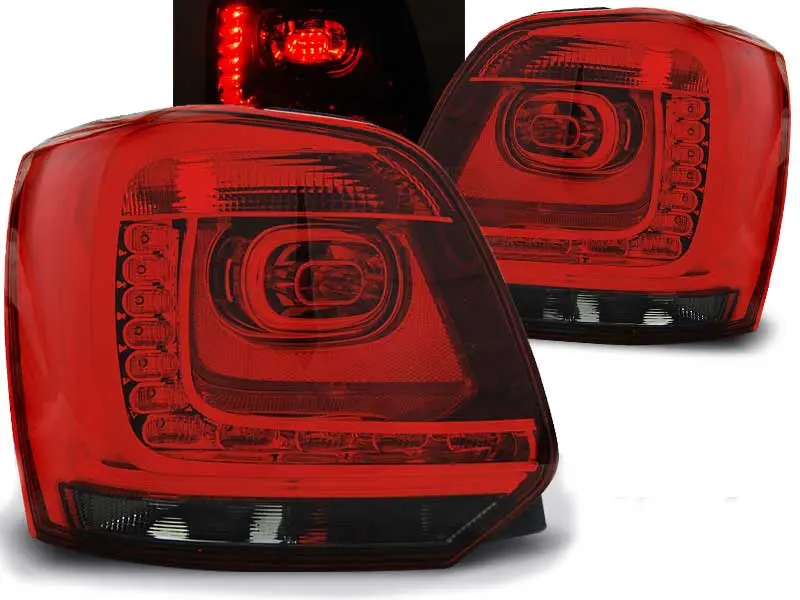 Baklykter LED VW Polo V 2009 - 2014 │ RED SMOKE