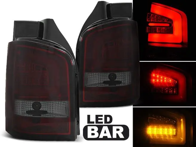 Baklykter LED VW T5 2009 - 2015 │ RED SMOKE BAR