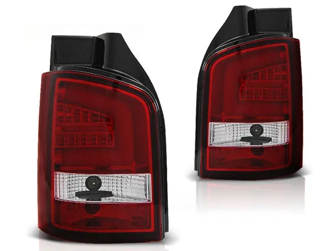 Baklykter LED VW T5 2009 - 2015 │ RED WHITE BAR – bilde 2