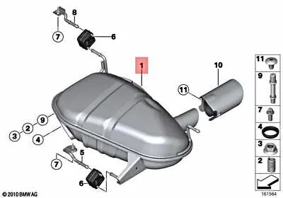 Bakre eksospotte BMW 1 (E87) 2004 - 2011 │ Genuine® Rear silencer – bilde 2