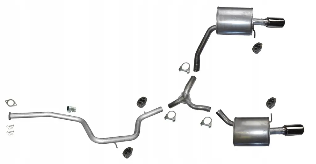 Bakre + Midtre eksospotte Ford Mondeo IV Turnier 2.2 TDCi 90mm │ Izawit Silencers Exhaust Pipe Image 1
