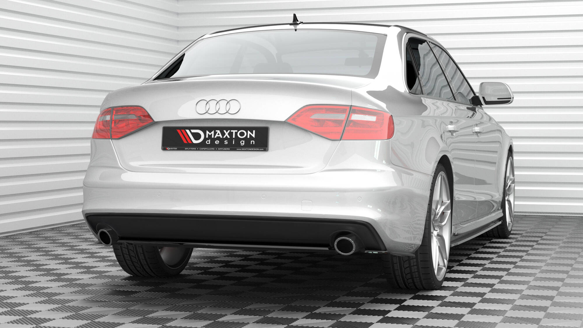 Baksplitter Audi A4 (B8) Facelift 2011 - 2015  | Glossy Black Edition