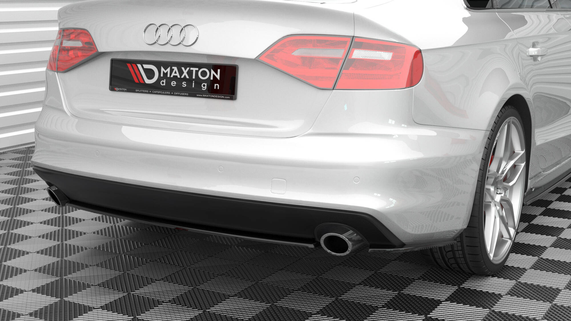 Baksplitter Audi A4 (B8) Facelift 2011 - 2015  | Glossy Black Edition – bilde 2