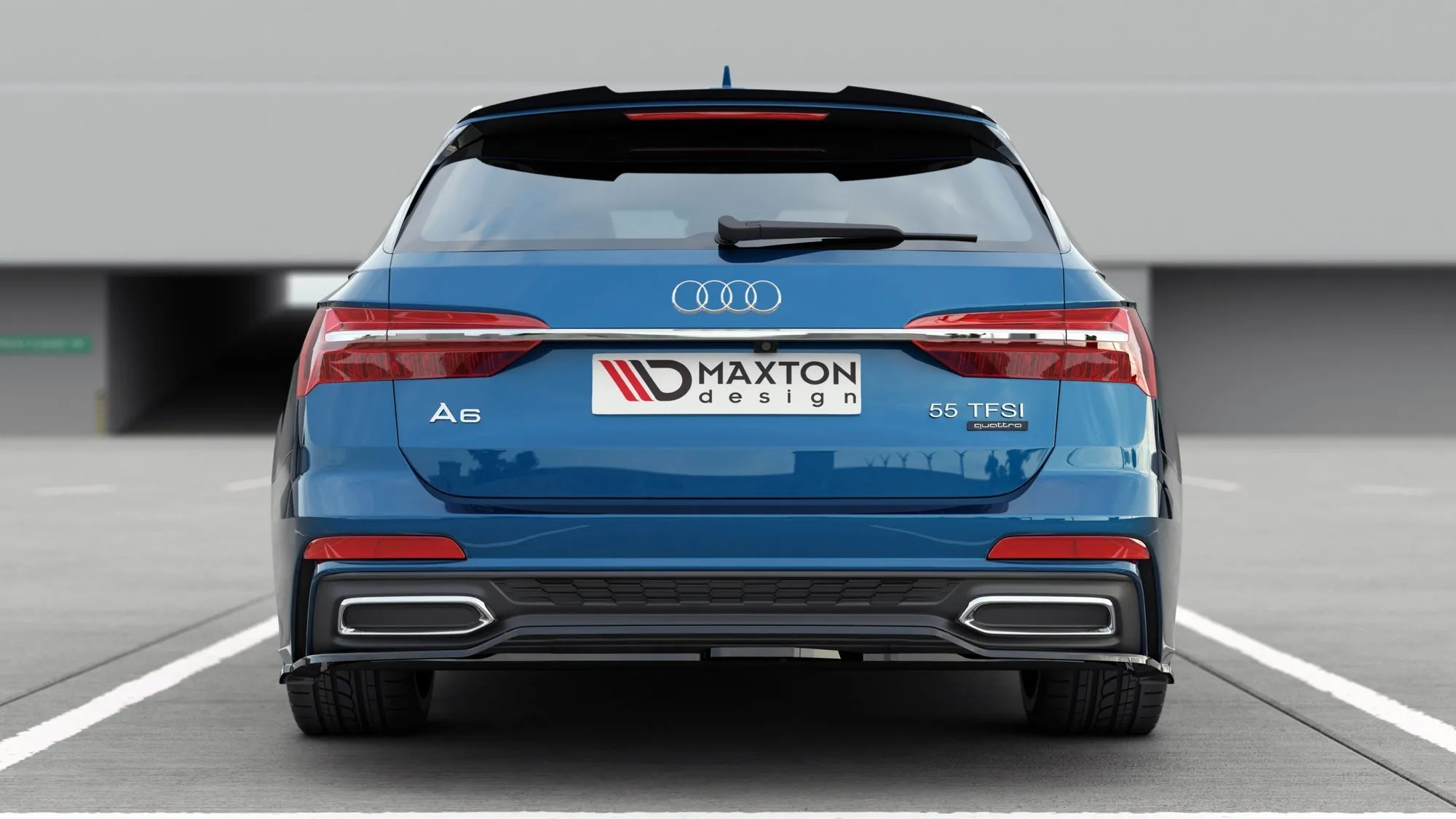 Baksplitter Audi A6 C8 S-Line 2018 - 2025 / S6 (C8) 2019 - 2025 | Glossy Black Edition