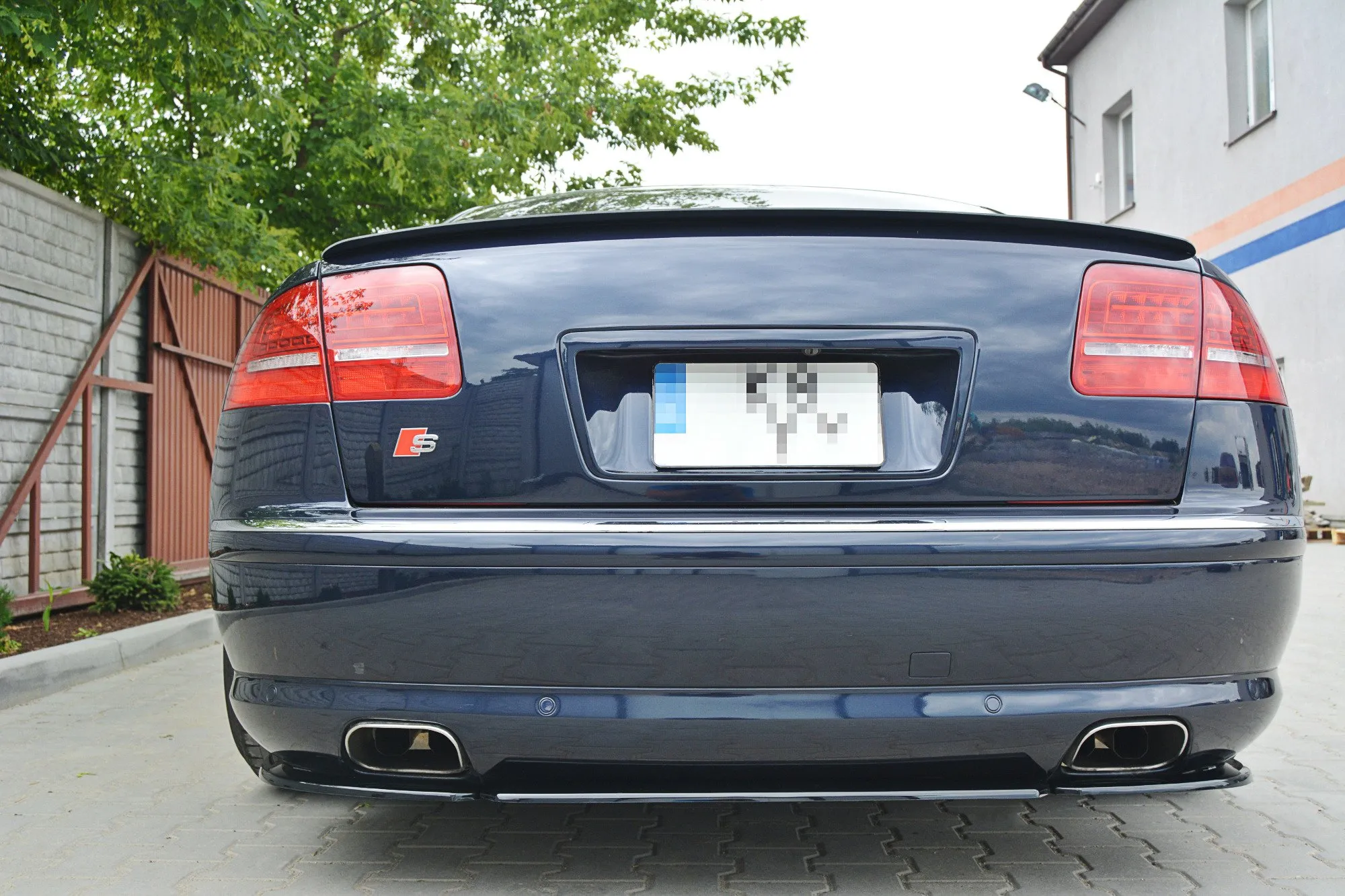 Baksplitter Audi S8 D3 2006 - 2010 | Glossy Black Edition