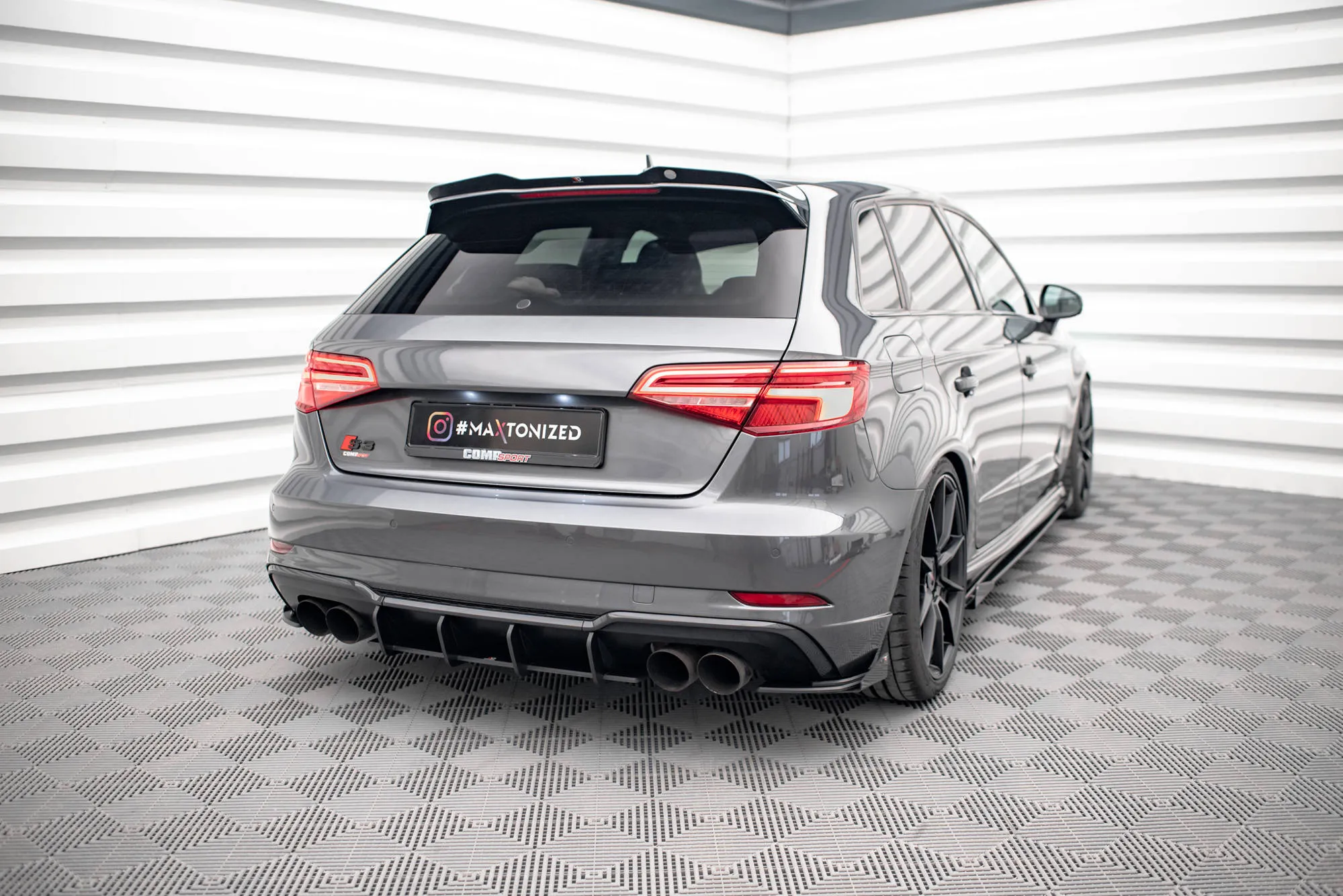 Baksplitter-flopper Audi S3 (8V) Sportback / A3 S-Line (8V) Sportback Facelift 2016 - 2019 | Glossy Black Edition – bilde 2