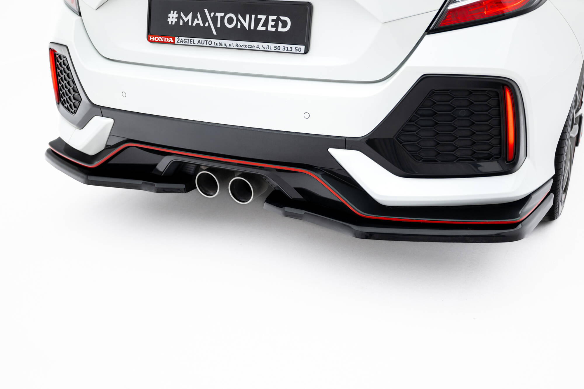 Baksplitter Honda Civic Sport X 2016 - 2019 | Glossy Black Edition