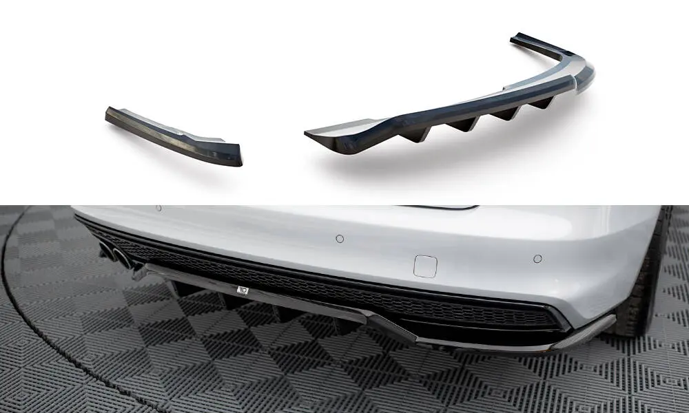Baksplitter med diffuser Audi A4 B8 Competition facelift 2011 - 2015 | Glossy Black Edition – bilde 2