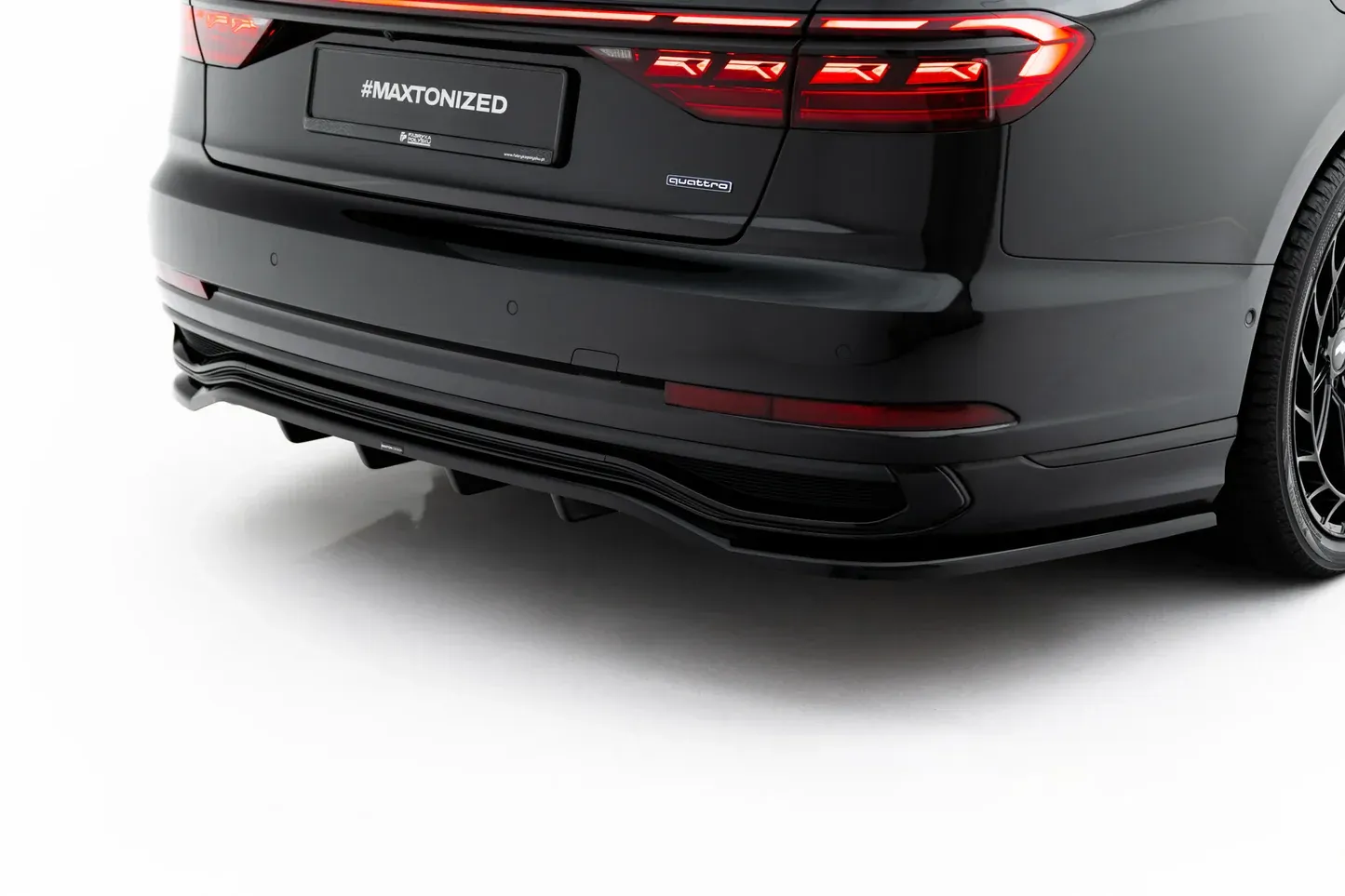 Baksplitter med diffuser Audi A8 S-Line D5 Facelift 2021 - 2026 | Glossy Black Edition – bilde 3